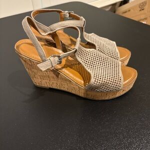 Franco Sarto Taupe Wedge Sandals